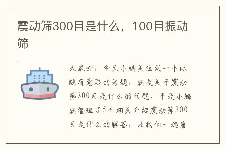 震动筛300目是什么，100目振动筛