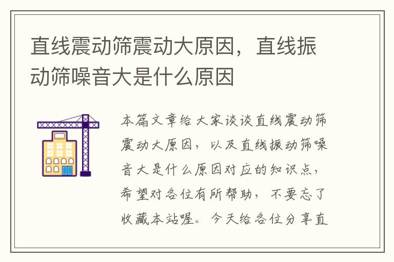 直线震动筛震动大原因，直线振动筛噪音大是什么原因