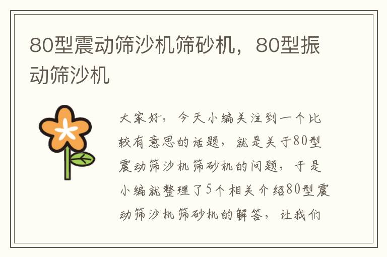 80型震动筛沙机筛砂机，80型振动筛沙机