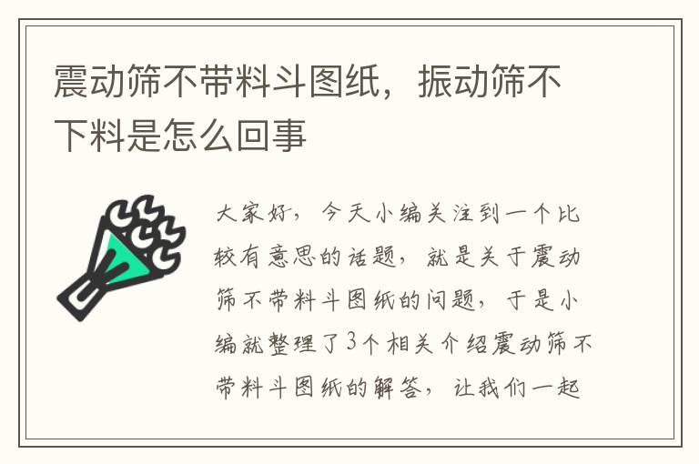 震动筛不带料斗图纸，振动筛不下料是怎么回事